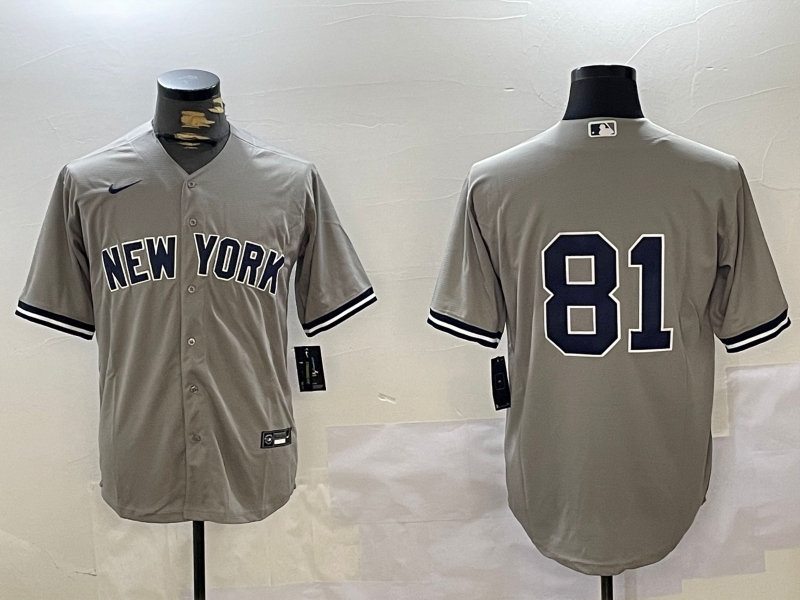Men's New York Yankees Luis Gil #81 Gray Jersey